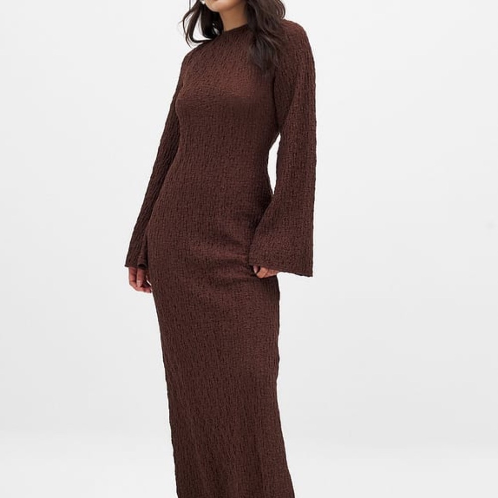 NA-KD Women Open Back Wide Sleeve Maxi‎ Dress Sz Bodycon Boho Whimsigoth Hoco